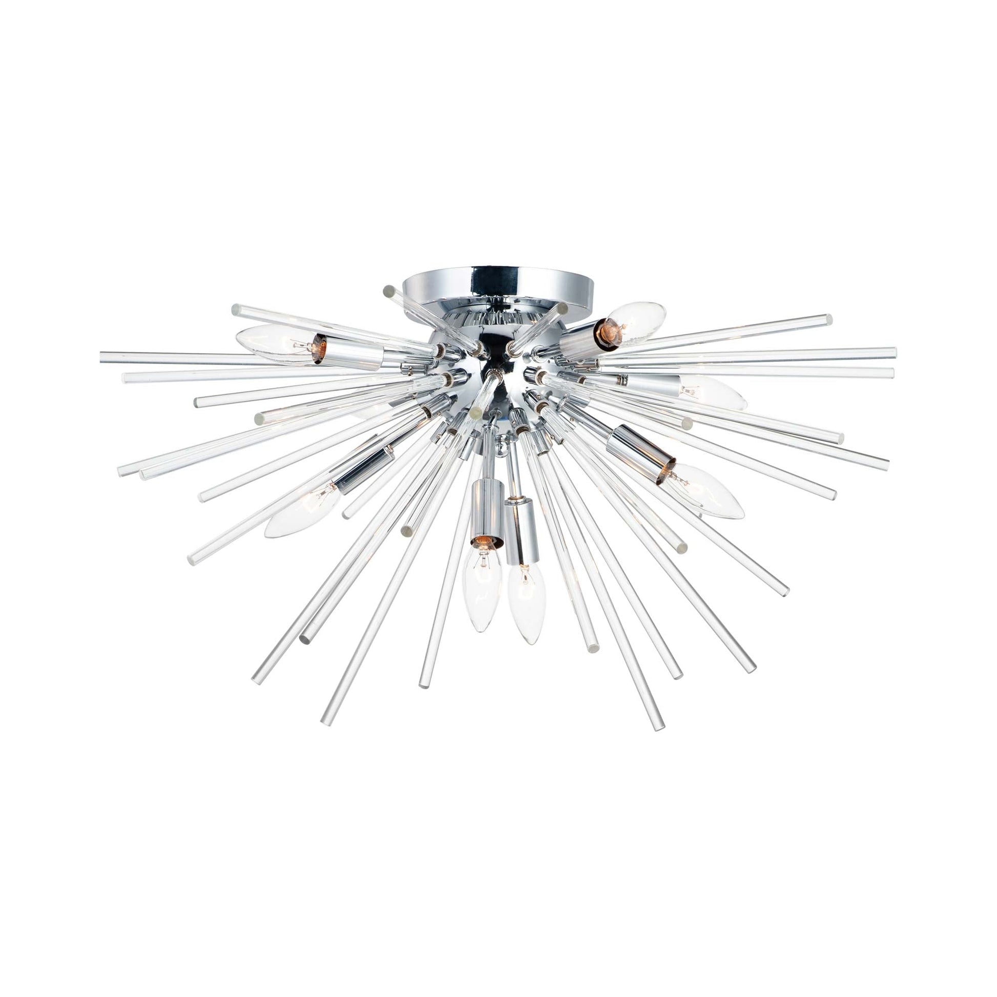 Polaris Flush Mount Ceiling Light in Polished Chrome.