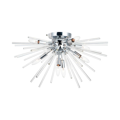 Polaris Flush Mount Ceiling Light in Polished Chrome.