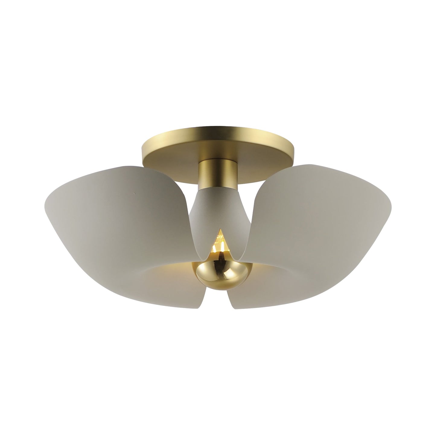 Poppy Flush Mount Ceiling Light in Silver Gold/Satin Brass (17.75-Inch).