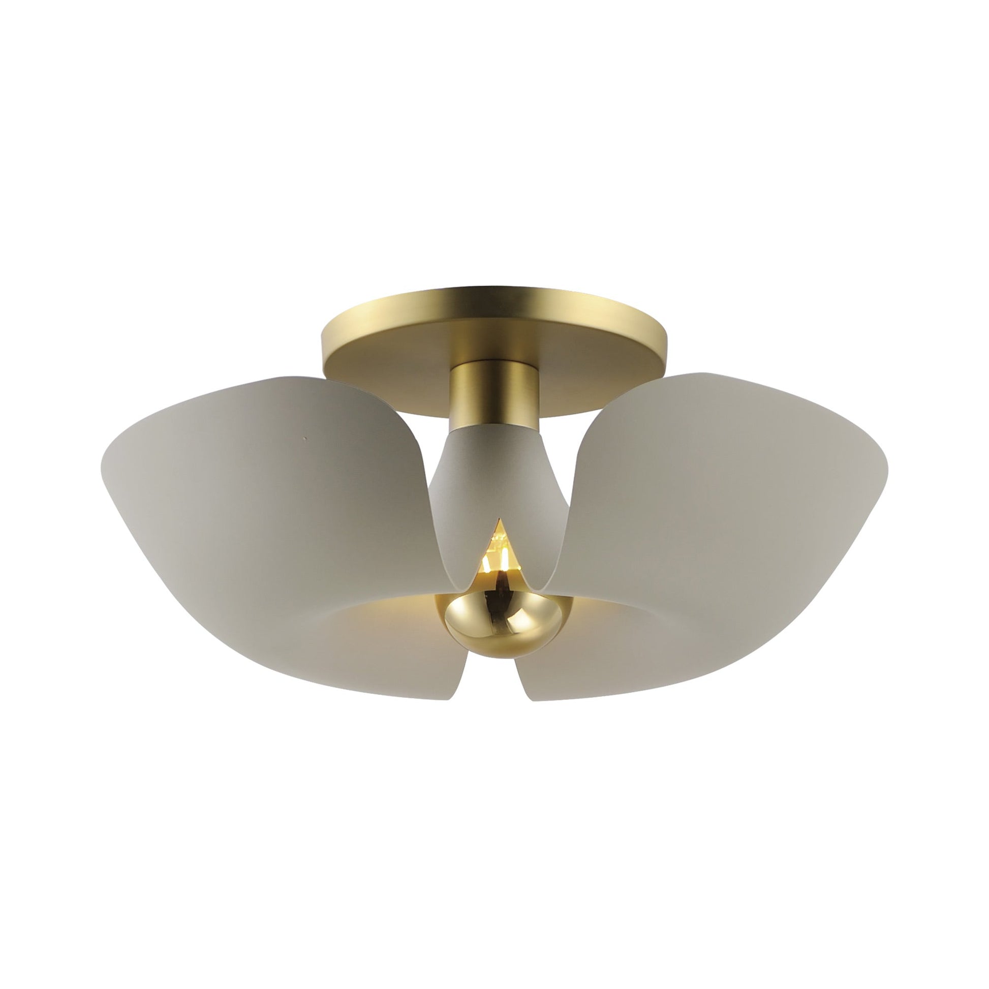 Poppy Flush Mount Ceiling Light in Silver Gold/Satin Brass (17.75-Inch).