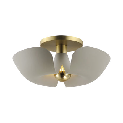 Poppy Flush Mount Ceiling Light in Silver Gold/Satin Brass (17.75-Inch).