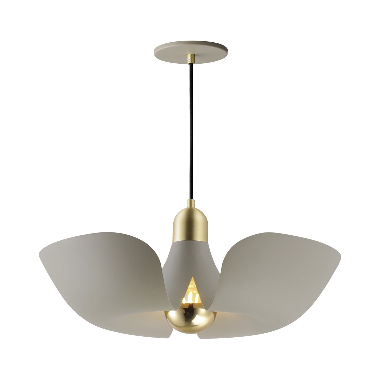Poppy Pendant Light in Silver Gold/Satin Brass (17.75-Inch/No Rated Life).