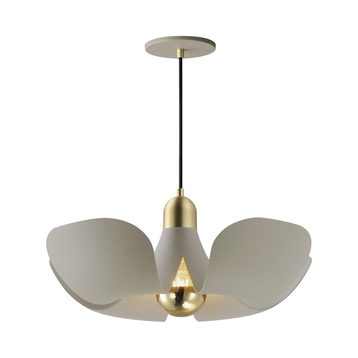 Poppy Pendant Light in Silver Gold/Satin Brass (17.75-Inch/Rated Life).