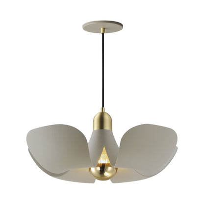 Poppy Pendant Light in Silver Gold/Satin Brass (17.75-Inch/Rated Life).