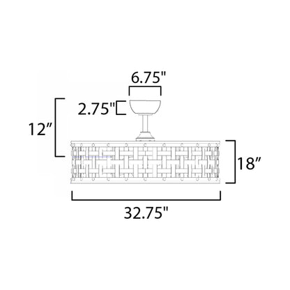 Portcullis Ceiling Fan - line drawing.