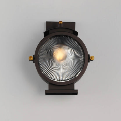 Portside Round Outdoor Wall Light in Detail.