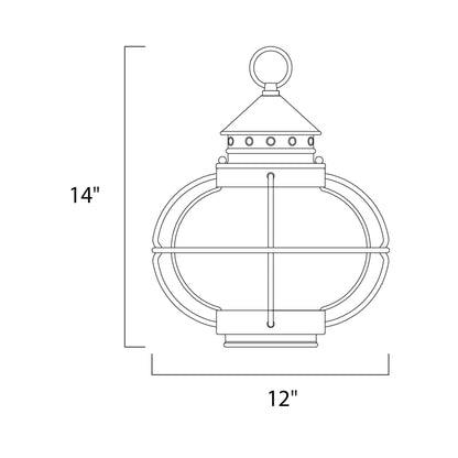 Portsmouth Outdoor Pendant Light - line drawing.