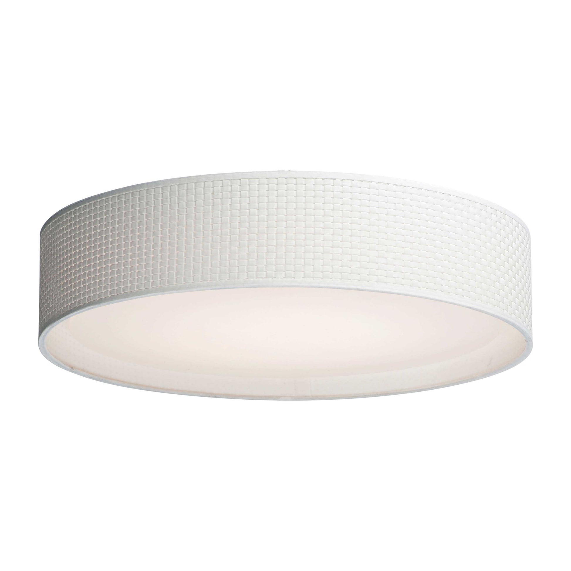 Prime LED Flush Mount Ceiling Light in White Weave (Large).