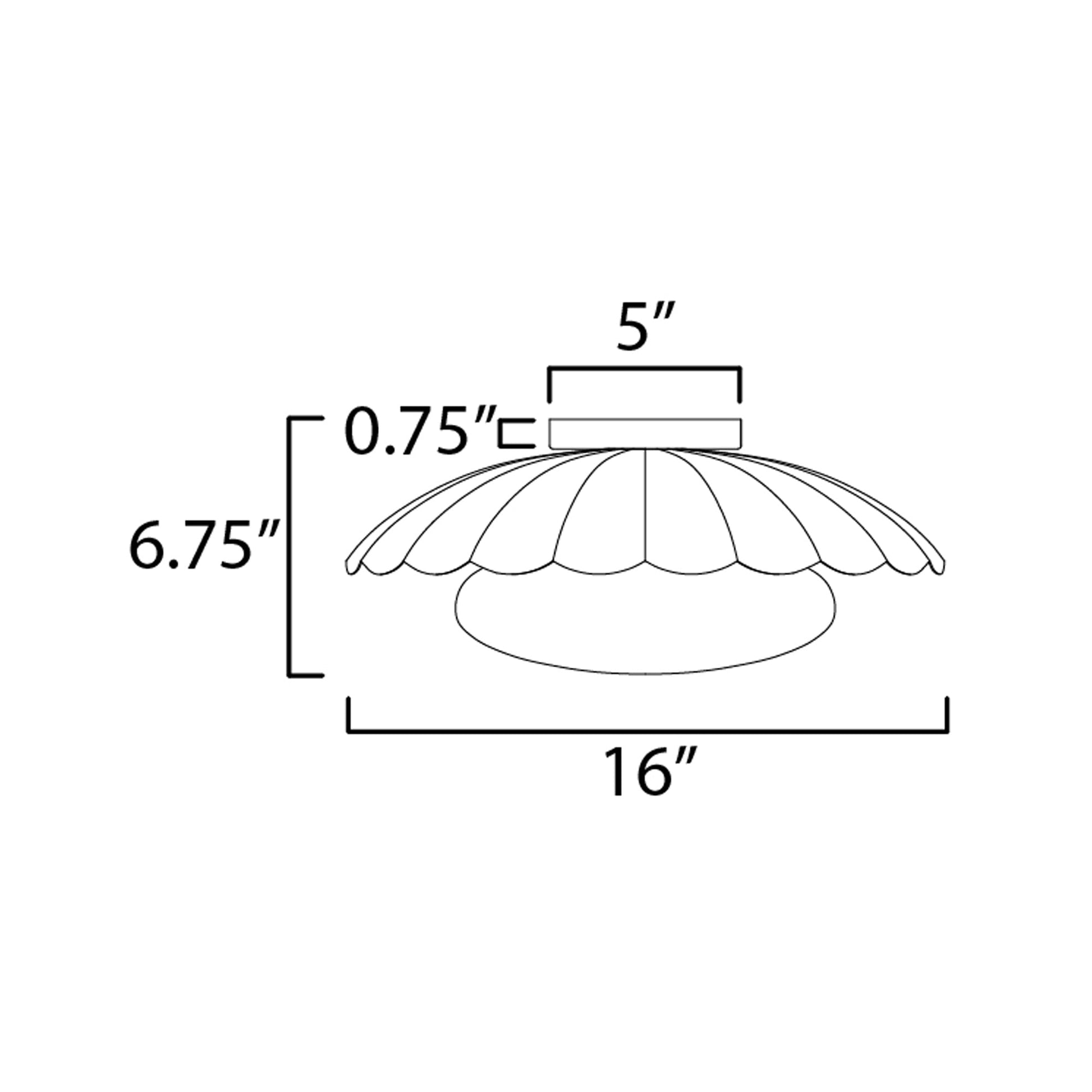 Primrose Flush Mount Ceiling Light - line drawing.