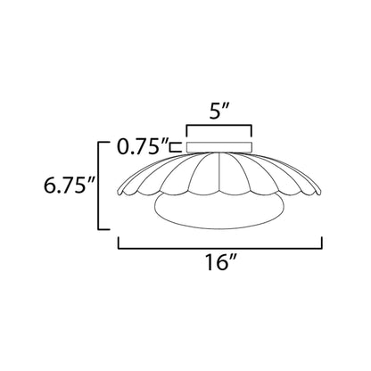 Primrose Flush Mount Ceiling Light - line drawing.