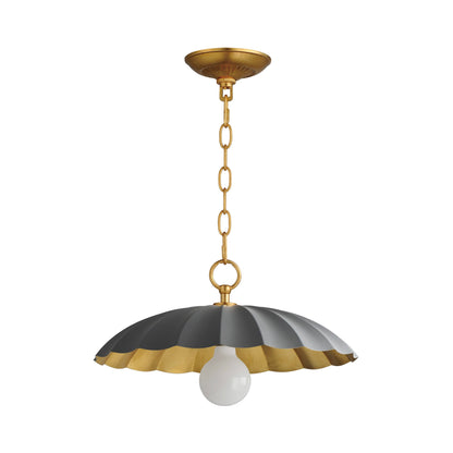 Primrose Pendant Light in Dark Grey/Gold Leaf.