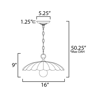 Primrose Pendant Light - line drawing.