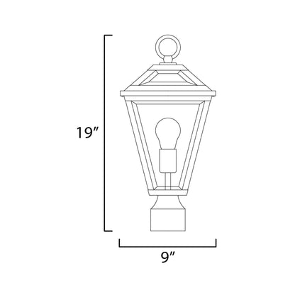 Prism Outdoor Post Light - line drawing.