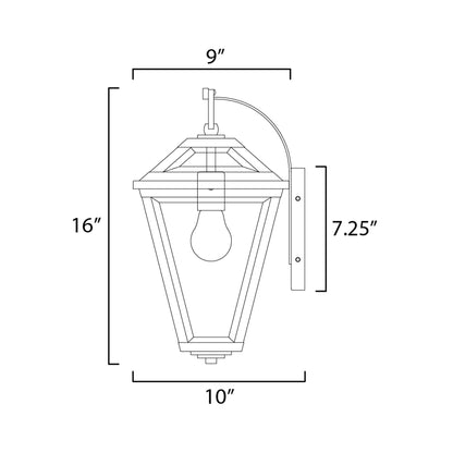 Prism Outdoor Wall Light - line drawing.