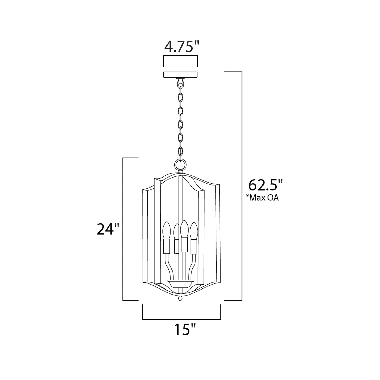 Provident Chandelier - line drawing.