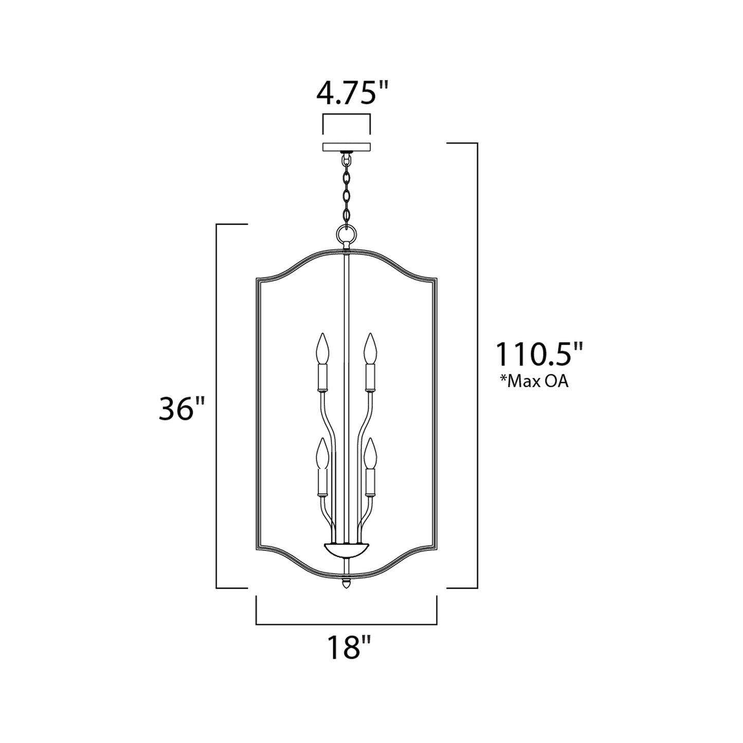 Provident Chandelier - line drawing.