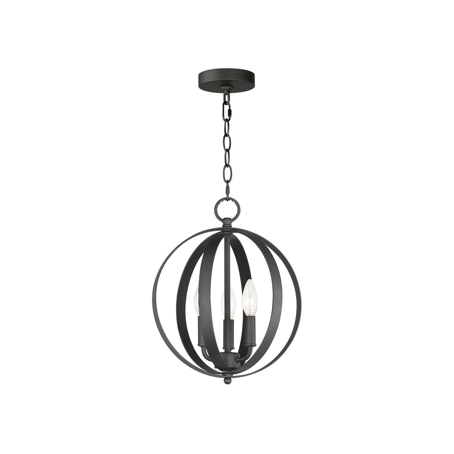 Provident Globe Chandelier in Black (3-Light).