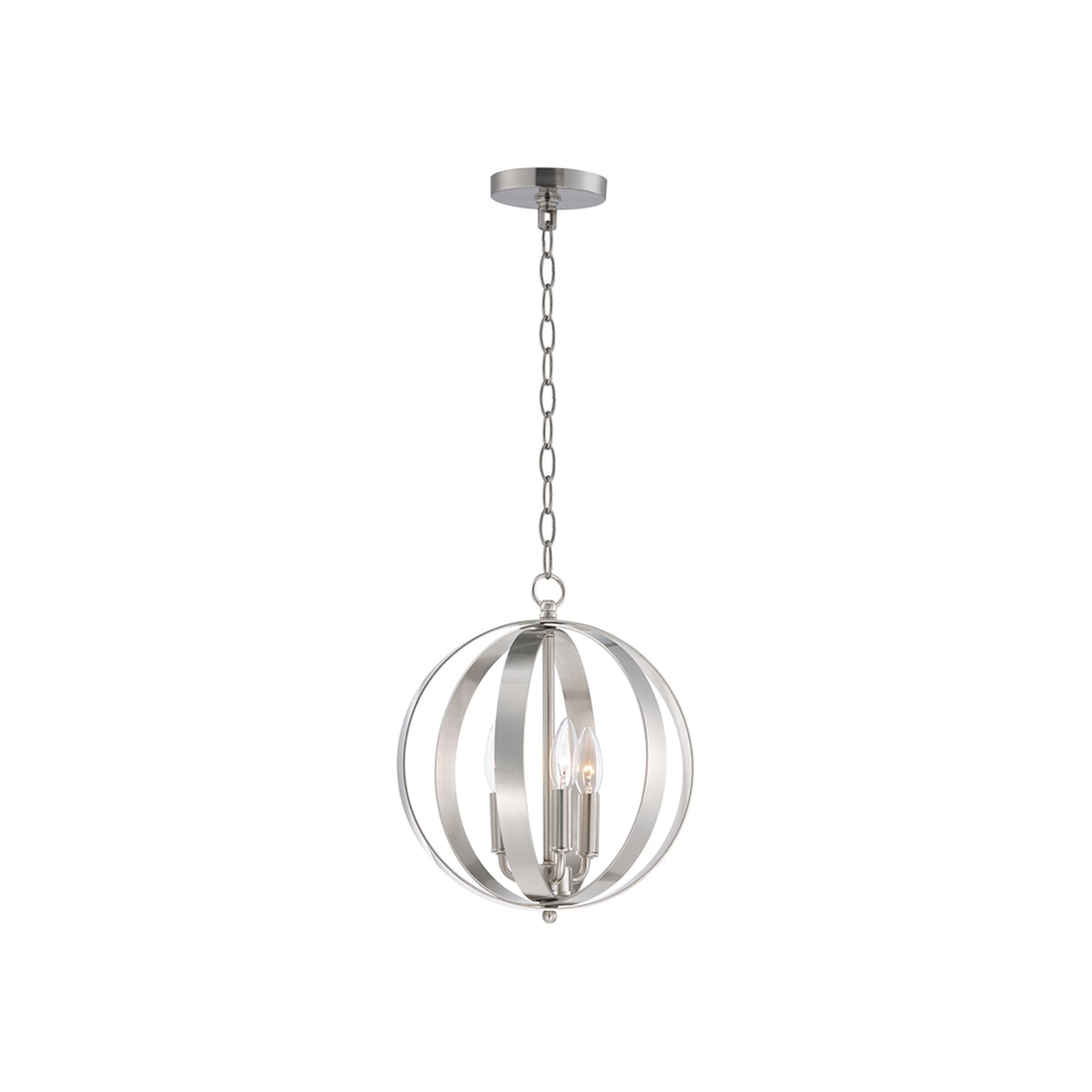 Provident Globe Chandelier in Satin Nickel (3-Light).