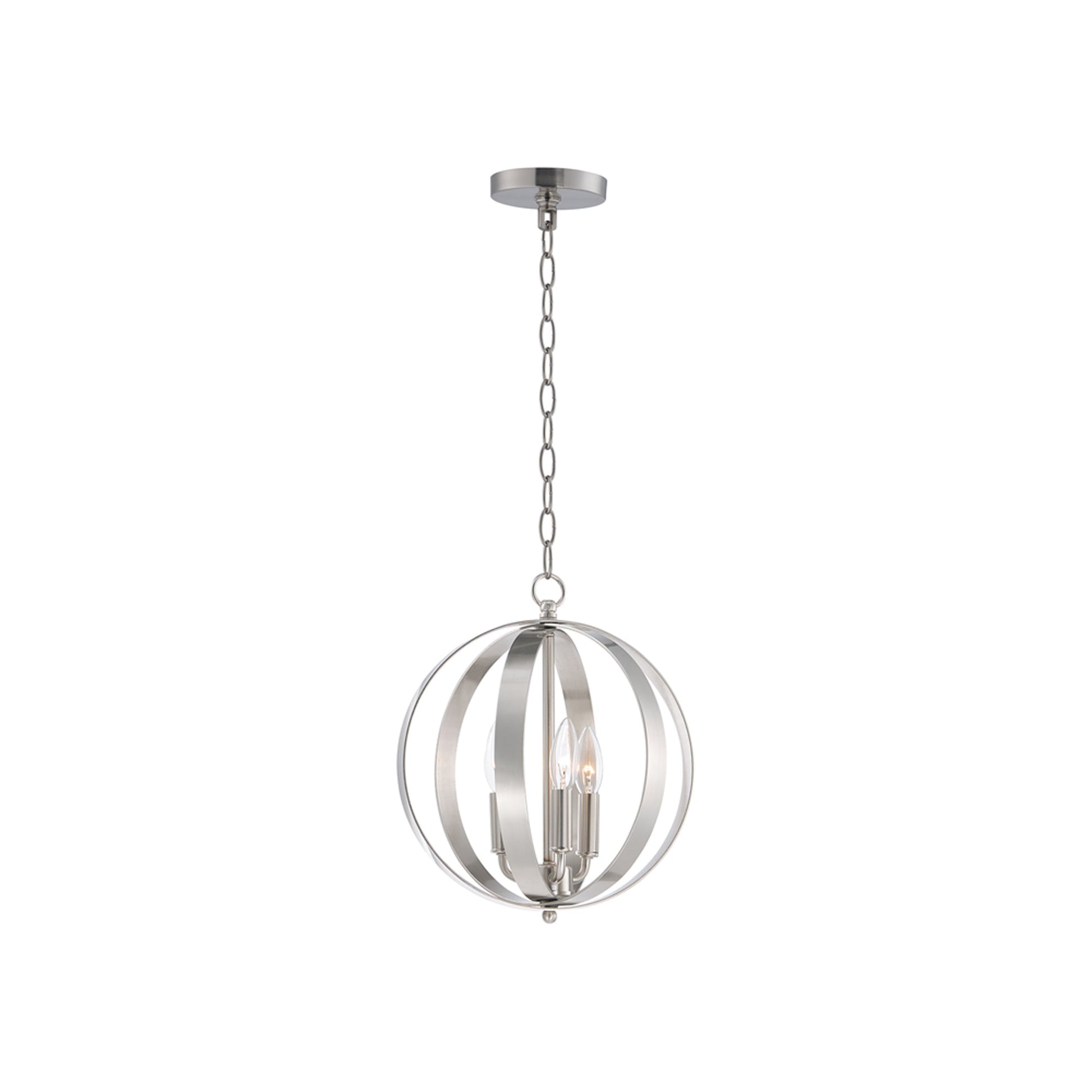 Provident Globe Chandelier in Satin Nickel (3-Light).