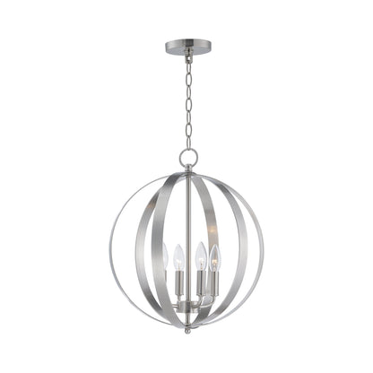 Provident Globe Chandelier in Satin Nickel (4-Light).