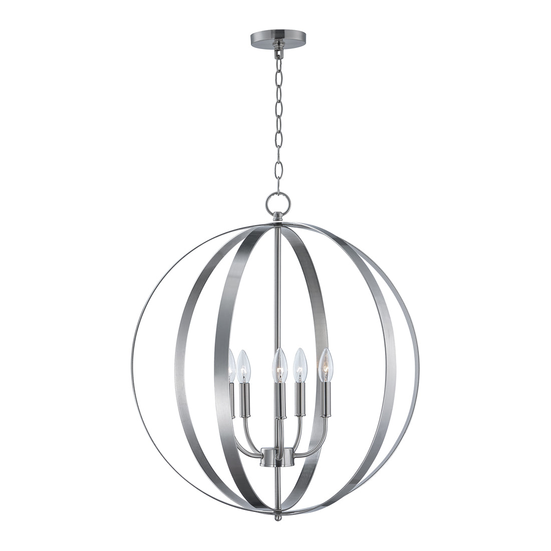 Provident Globe Chandelier in Satin Nickel (5-Light).