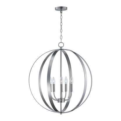 Provident Globe Chandelier in Satin Nickel (5-Light).