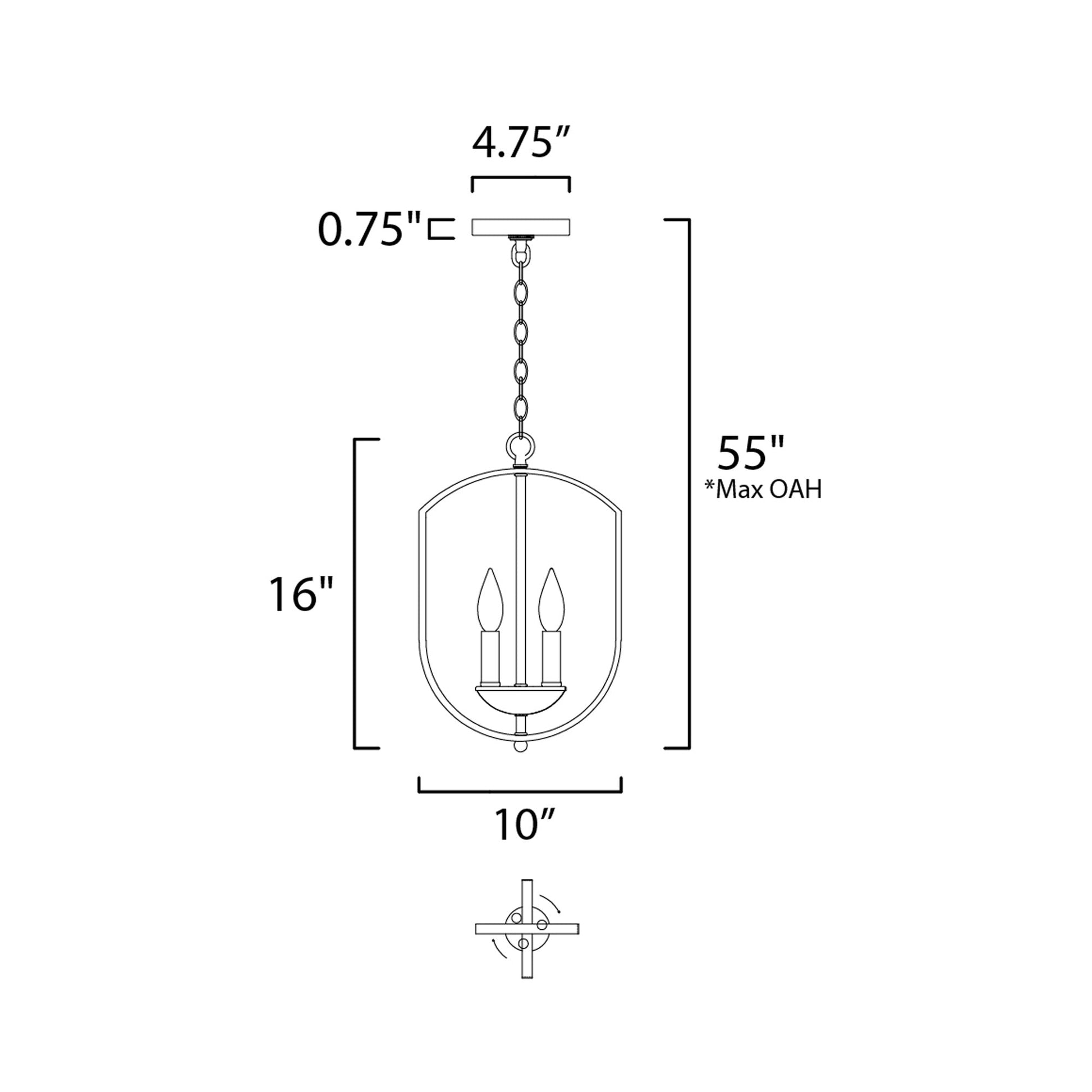 Provident Tier Chandelier - line drawing.