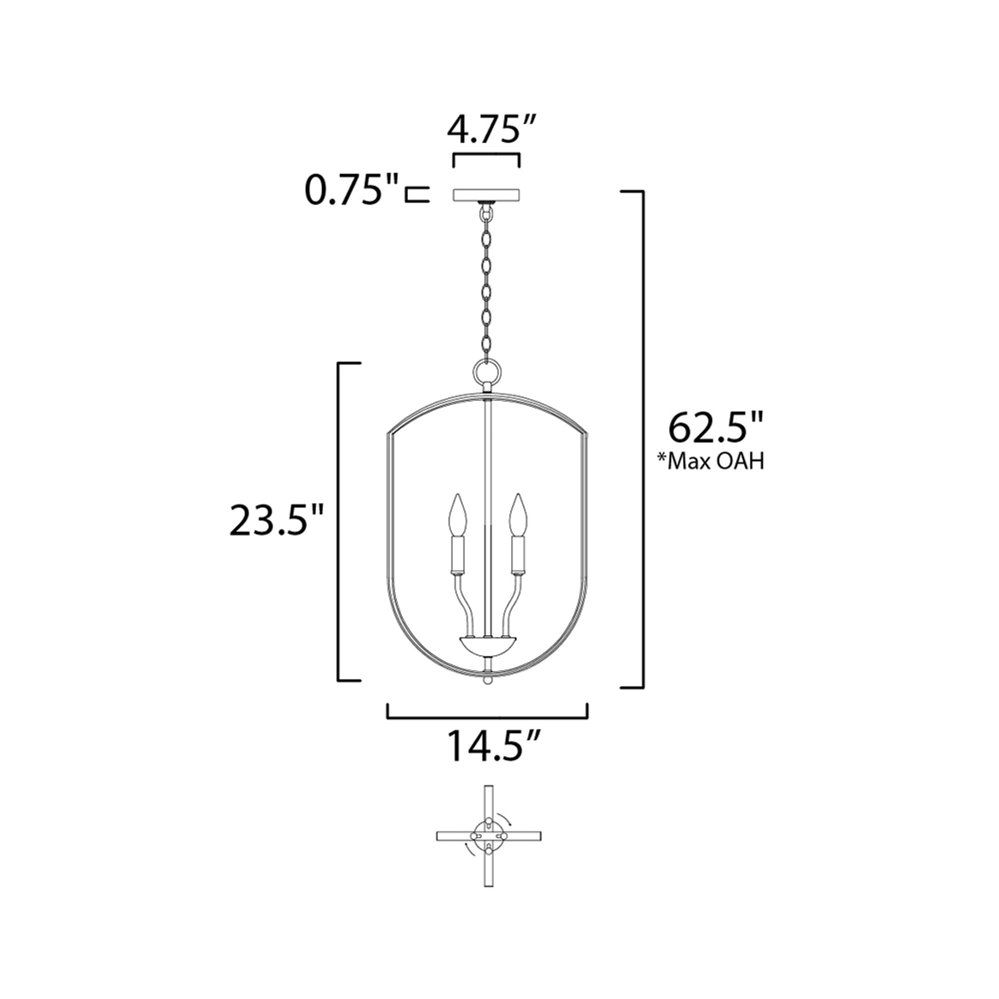 Provident Tier Chandelier - line drawing.