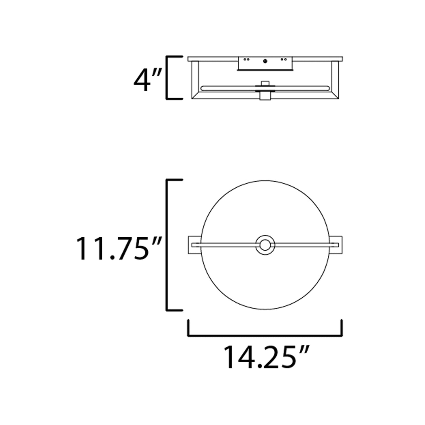 Quarry LED Ceiling / Wall Light - line drawing.