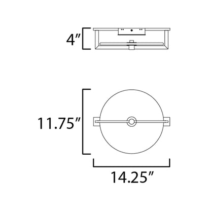 Quarry LED Ceiling / Wall Light - line drawing.