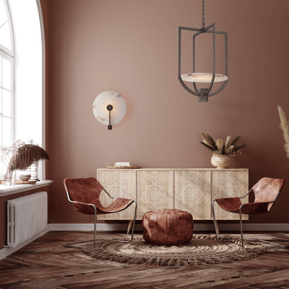 Quarry LED Wall Light in living room.