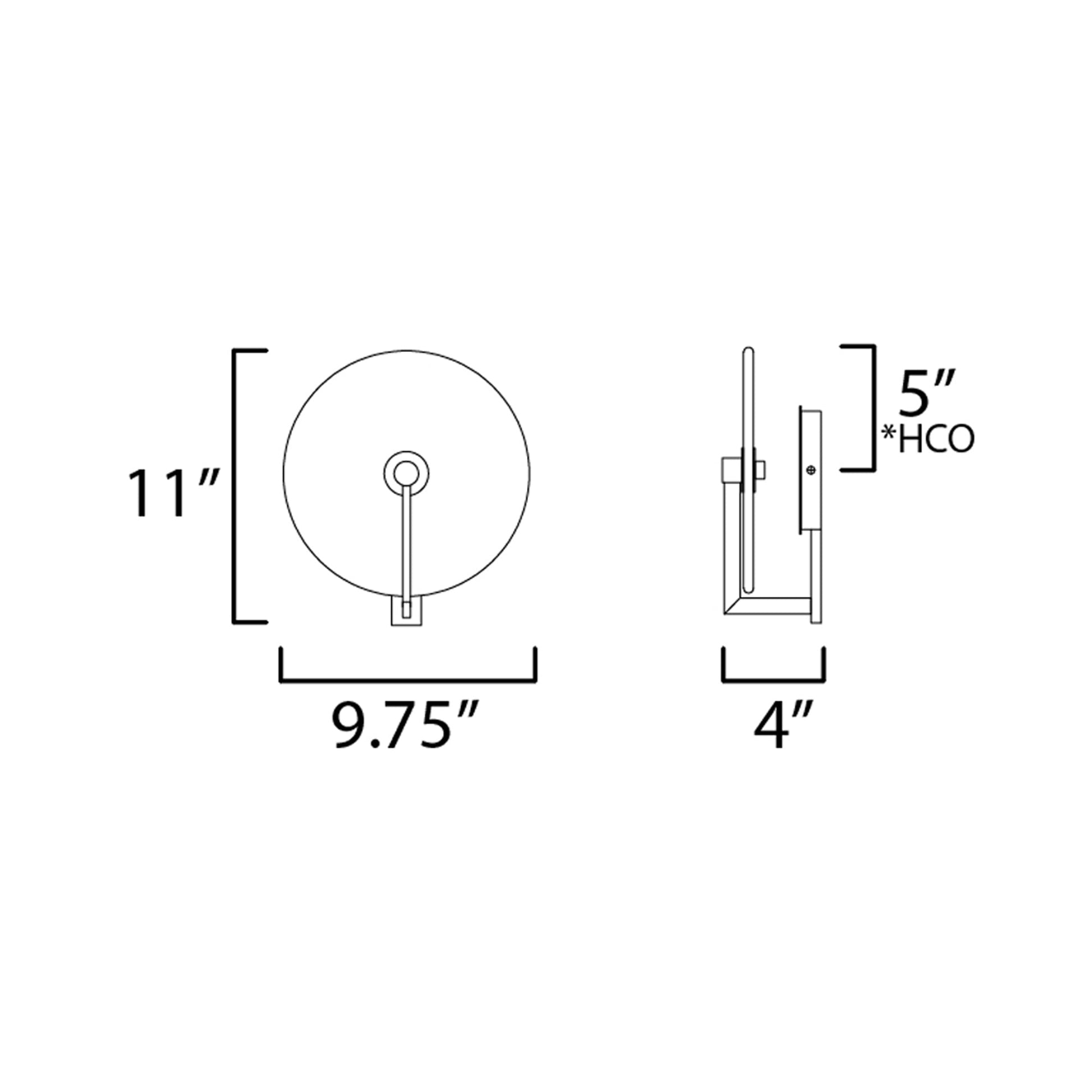 Quarry LED Wall Light - line drawing.