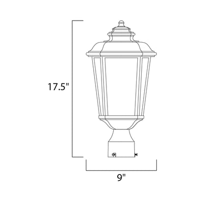 Radcliffe Outdoor Post Light - line drawing.