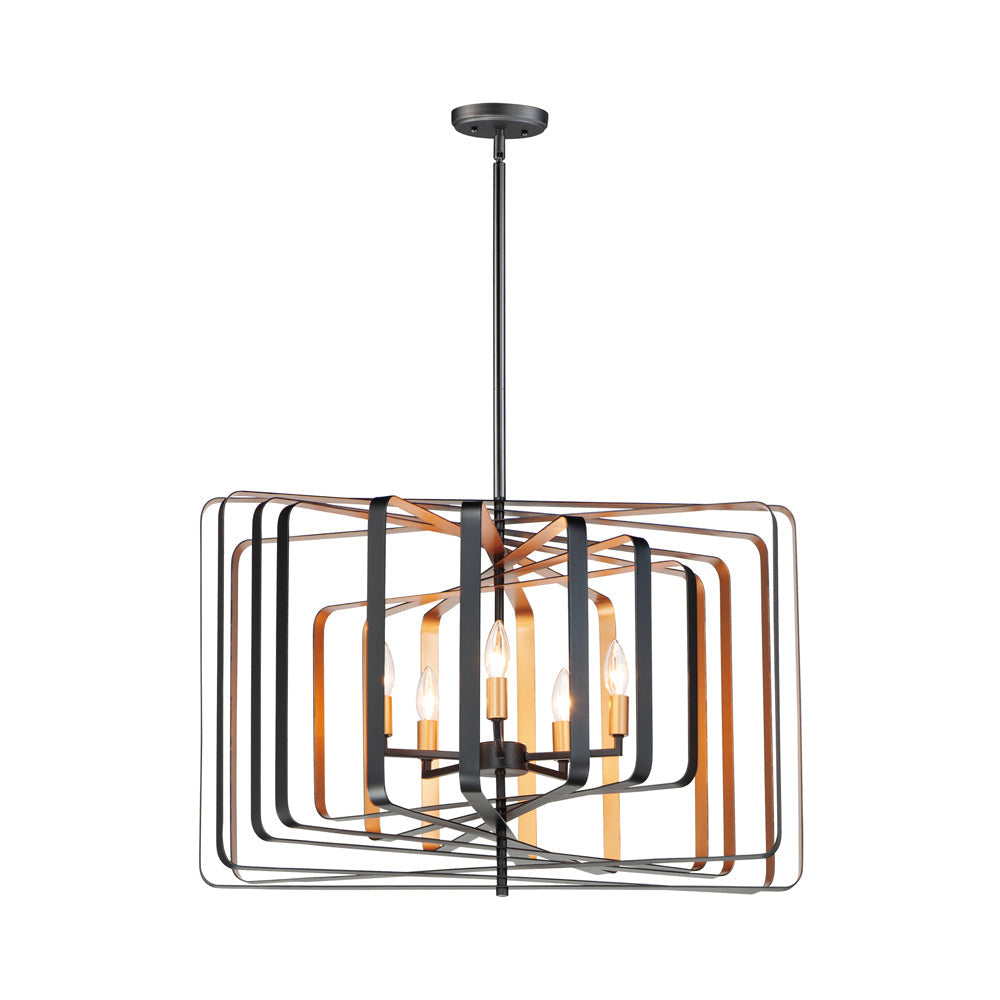Radial Pendant Light in Black/Gold.