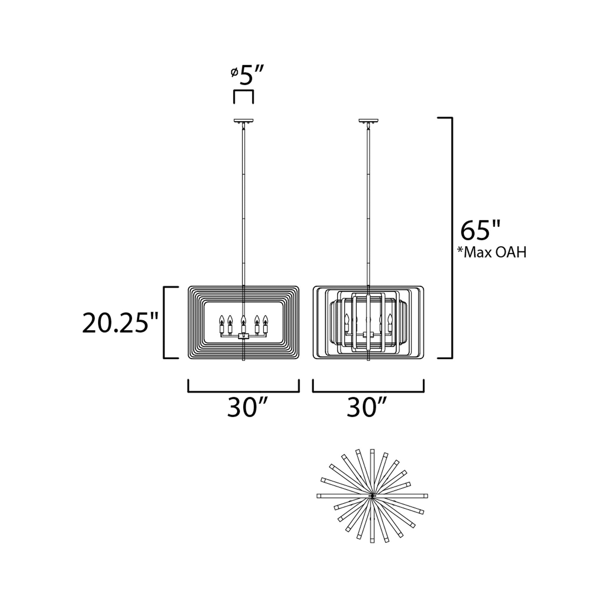 Radial Pendant Light - line drawing.