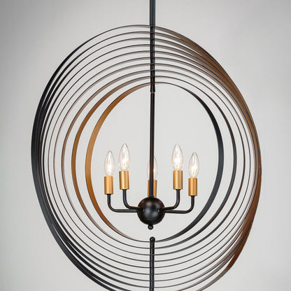 Radial Ring Pendant Light in Detail.
