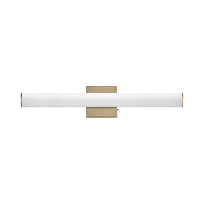 Rail LED Bath Vanity Light in Natural Aged Brass (24-Inch).