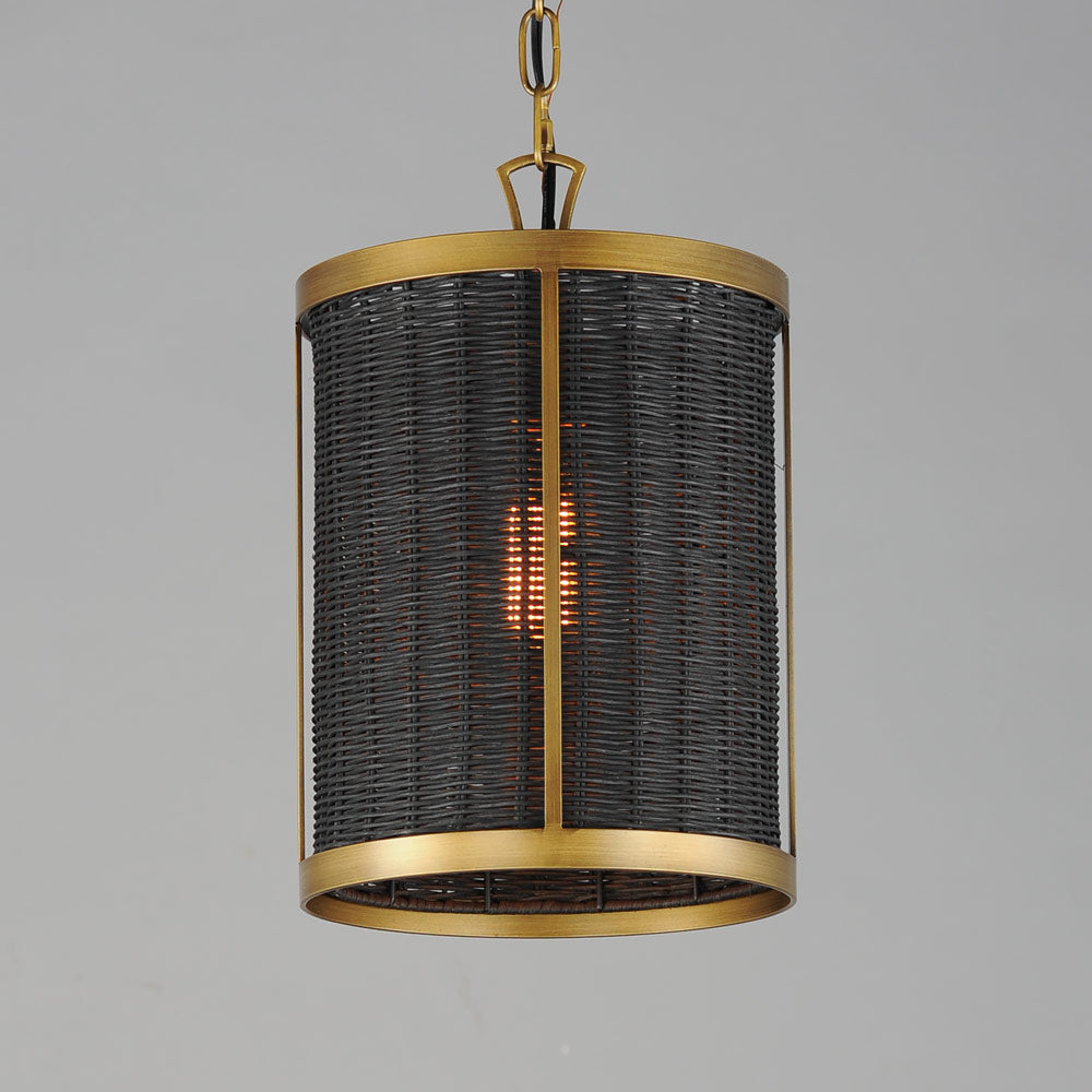 Rattan Cylinder Pendant Light in Detail.