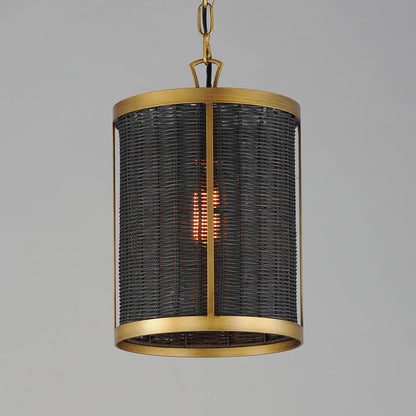 Rattan Cylinder Pendant Light in Detail.