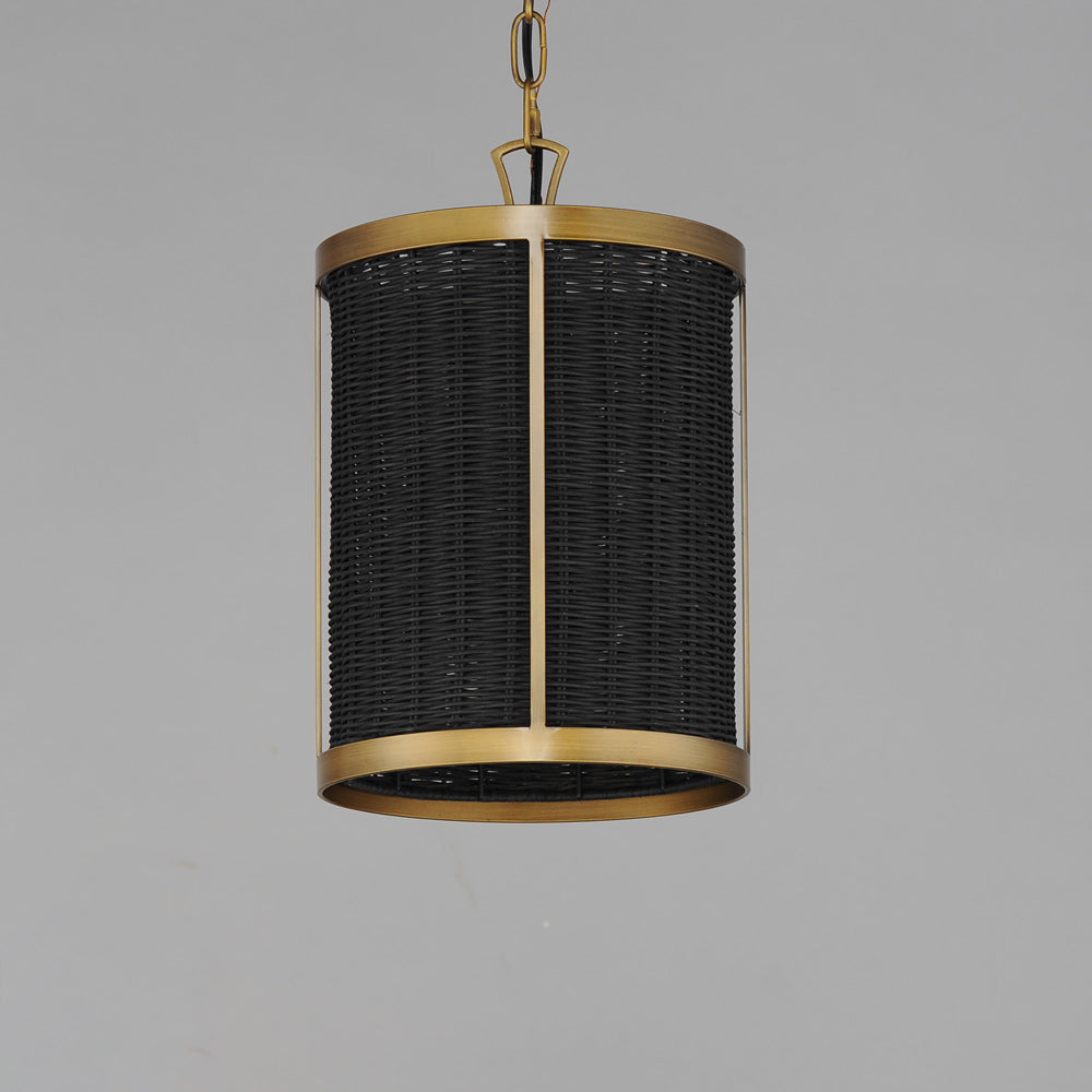 Rattan Cylinder Pendant Light in Detail.