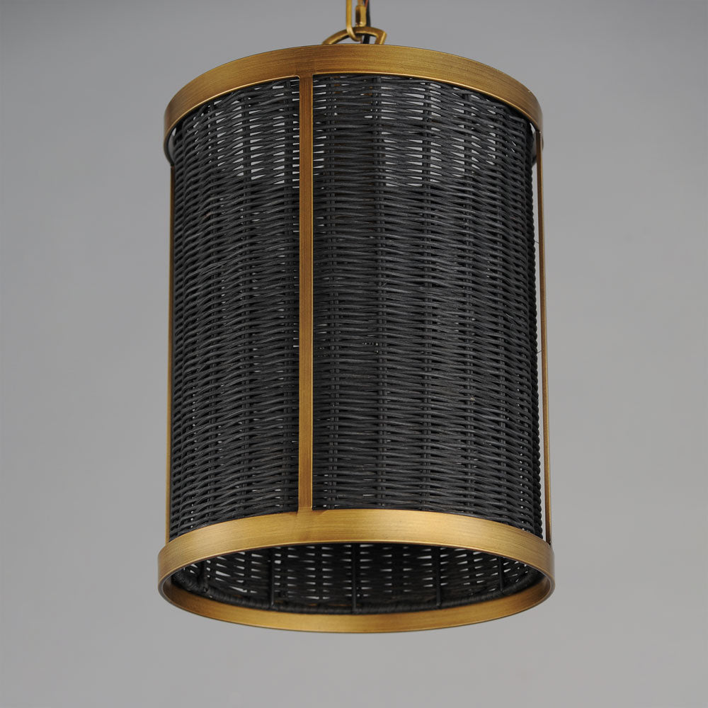 Rattan Cylinder Pendant Light in Detail.
