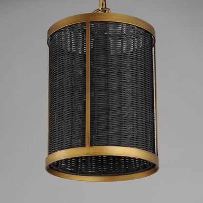 Rattan Cylinder Pendant Light in Detail.