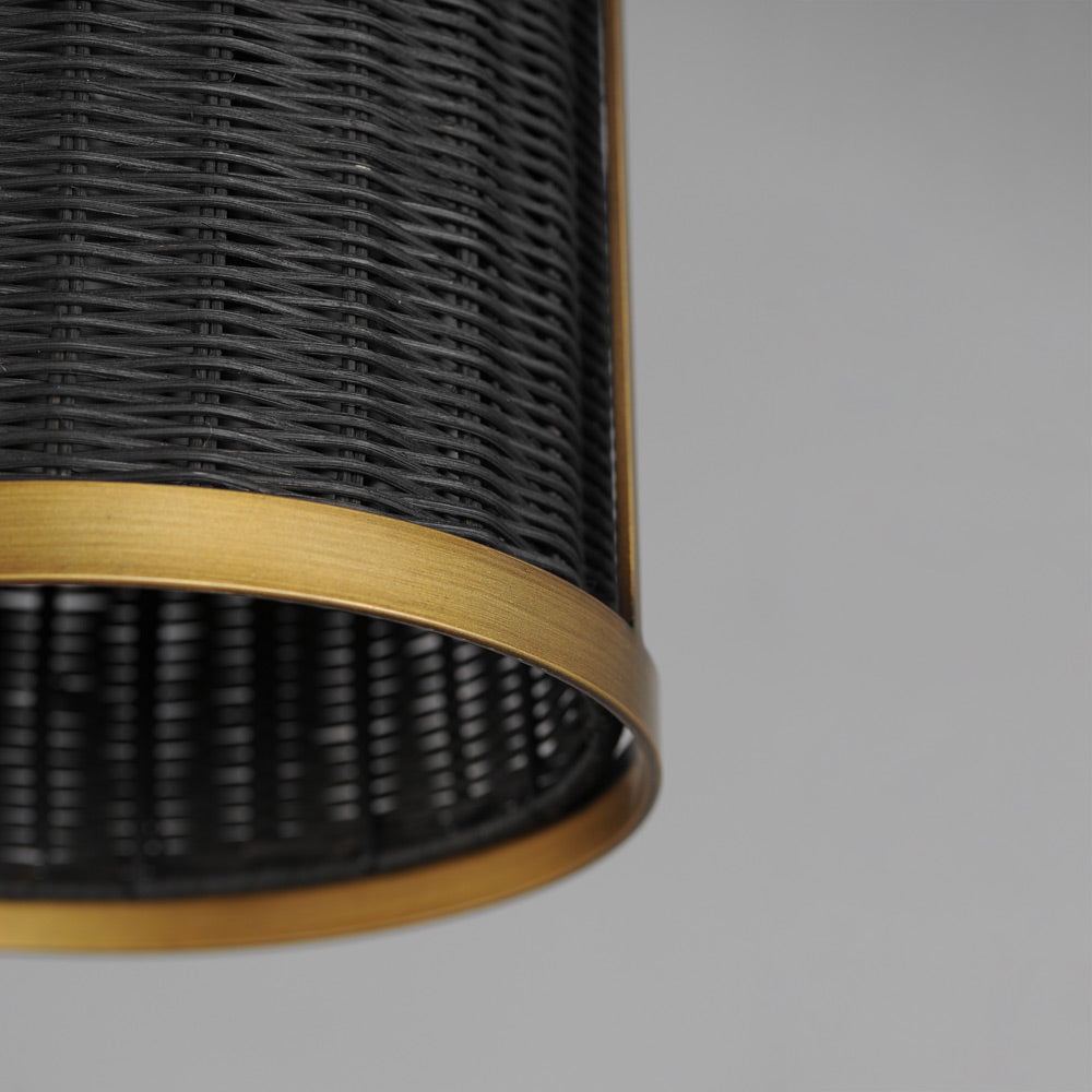 Rattan Cylinder Pendant Light in Detail.