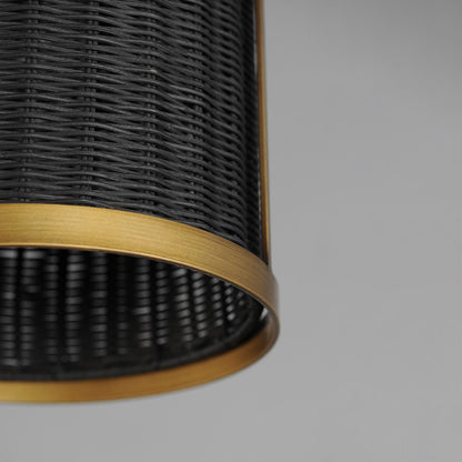 Rattan Cylinder Pendant Light in Detail.