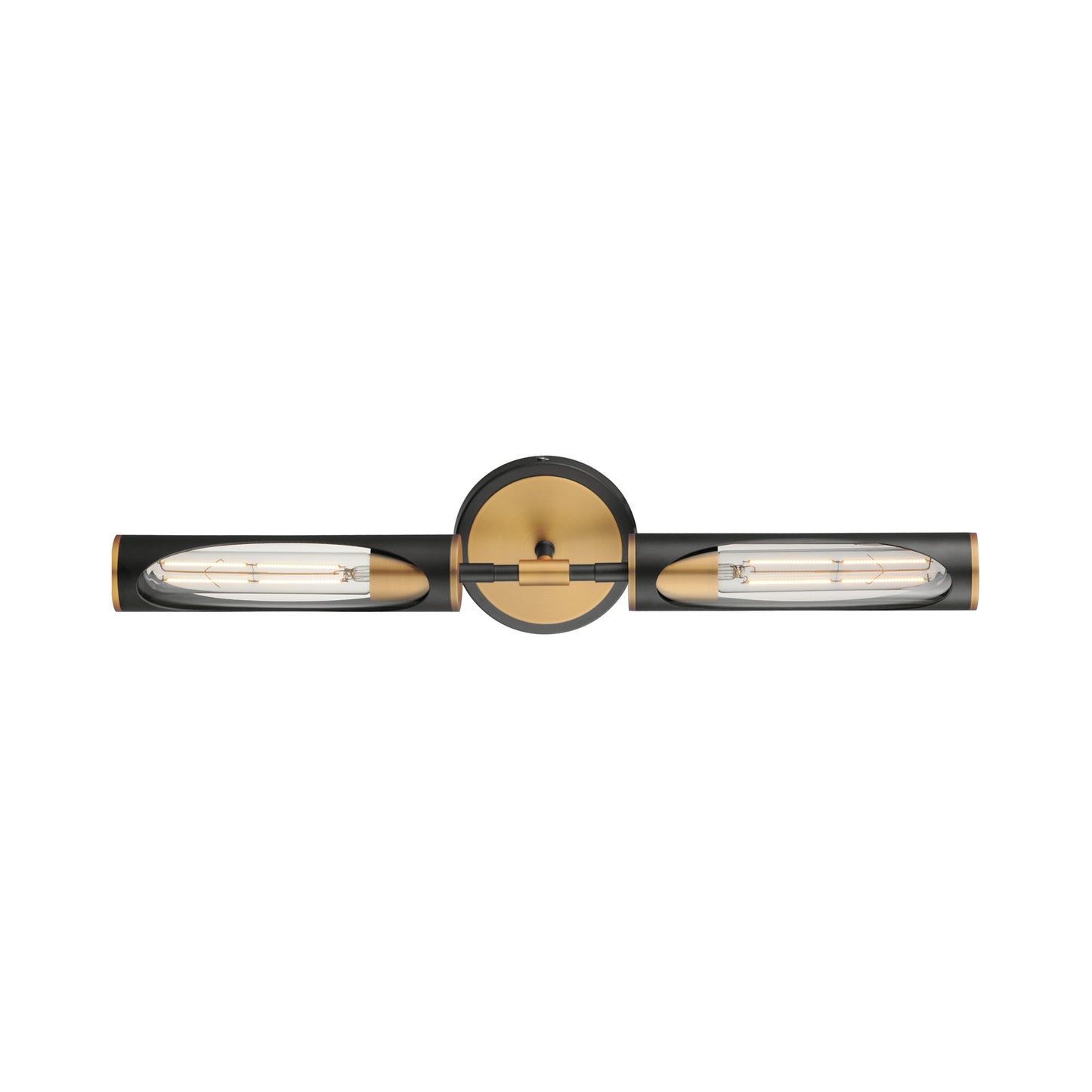 Regent Bath Vanity Light in Black/Antique Brass.