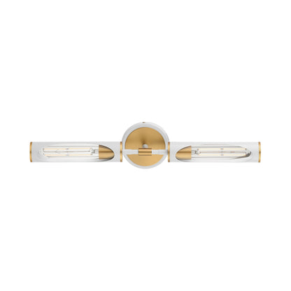 Regent Bath Vanity Light in Light French Gray/Natural Aged Brass.