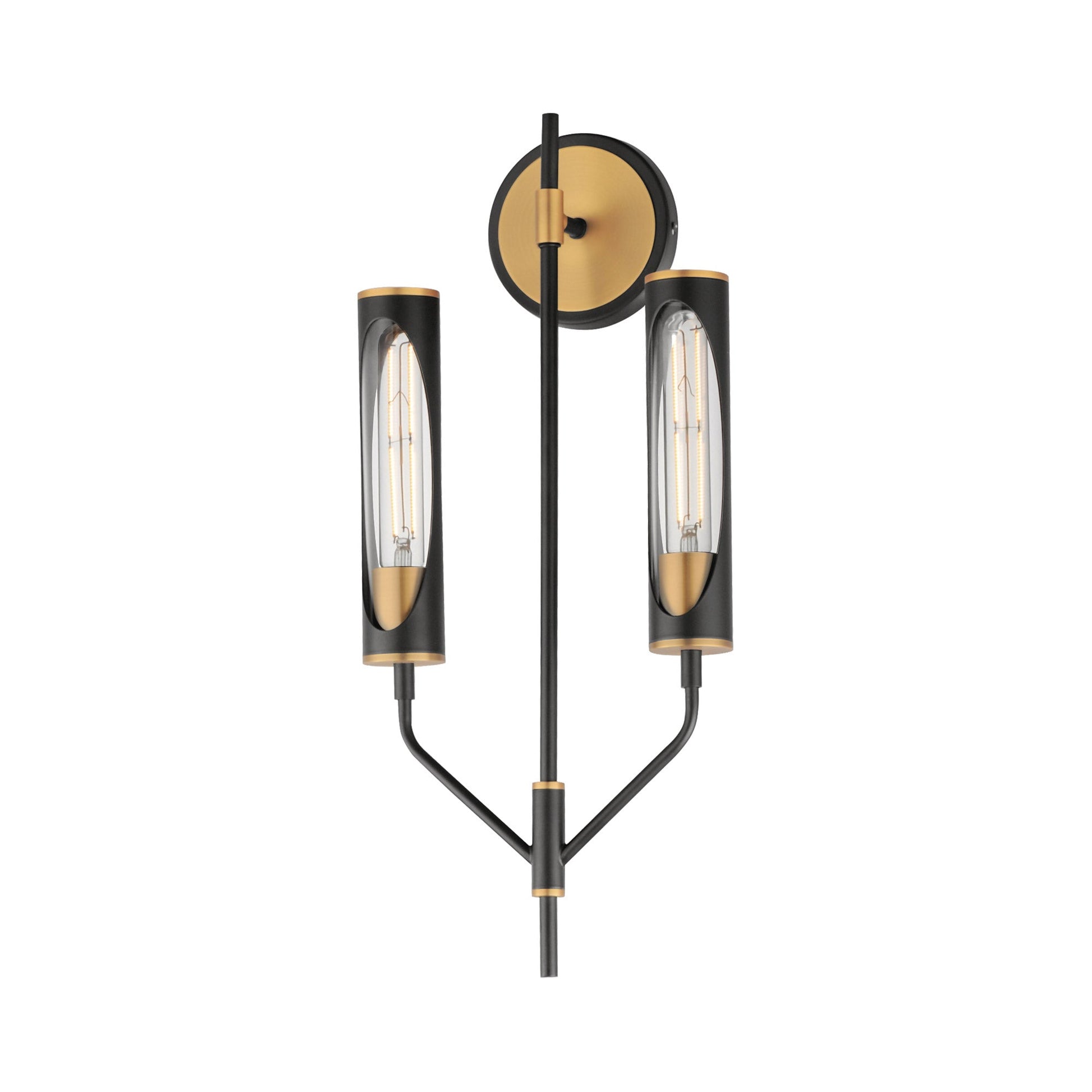 Regent Bath Wall Light in Black/Antique Brass.