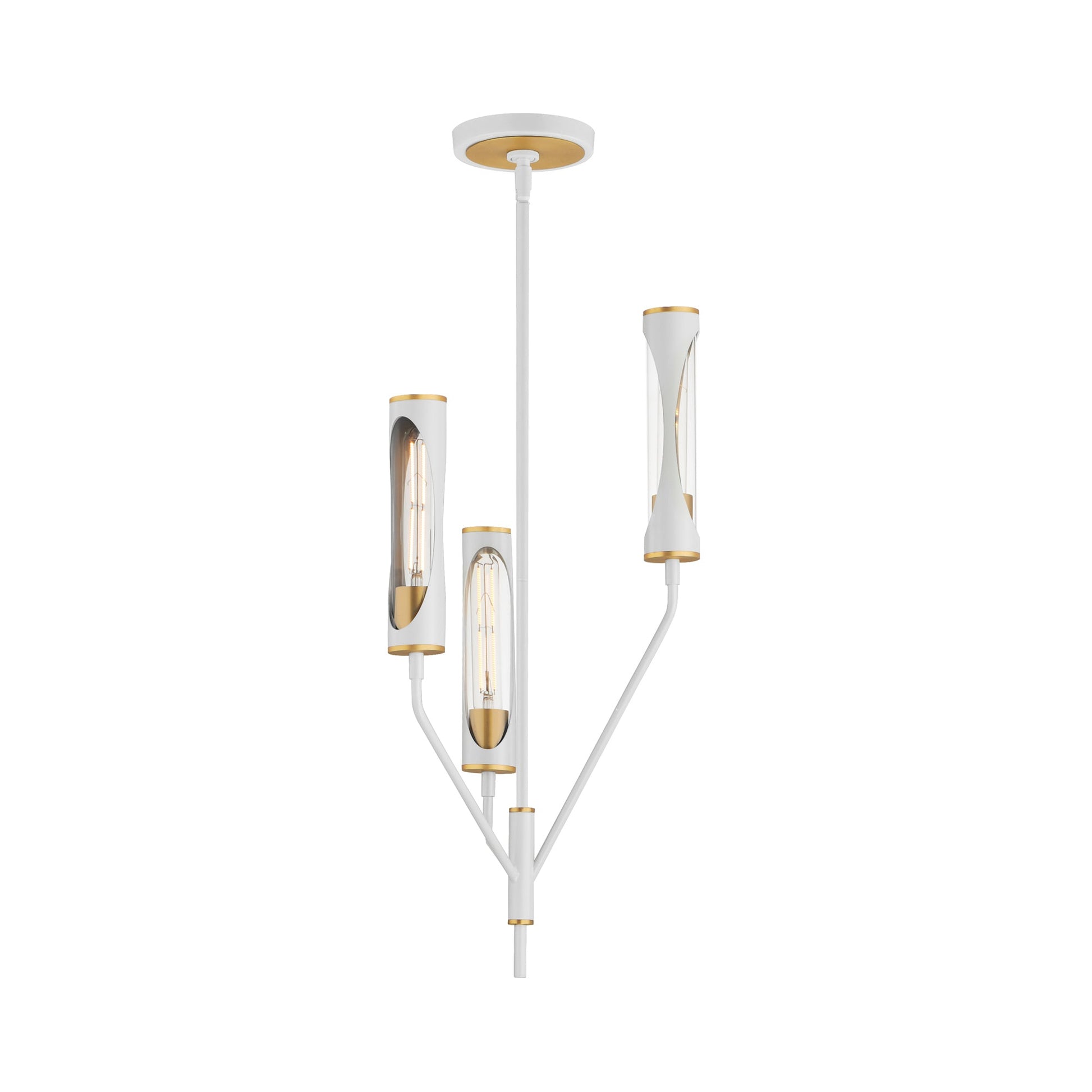 Regent Pendant Light in Light French Gray/Natural Aged Brass (3-Light).