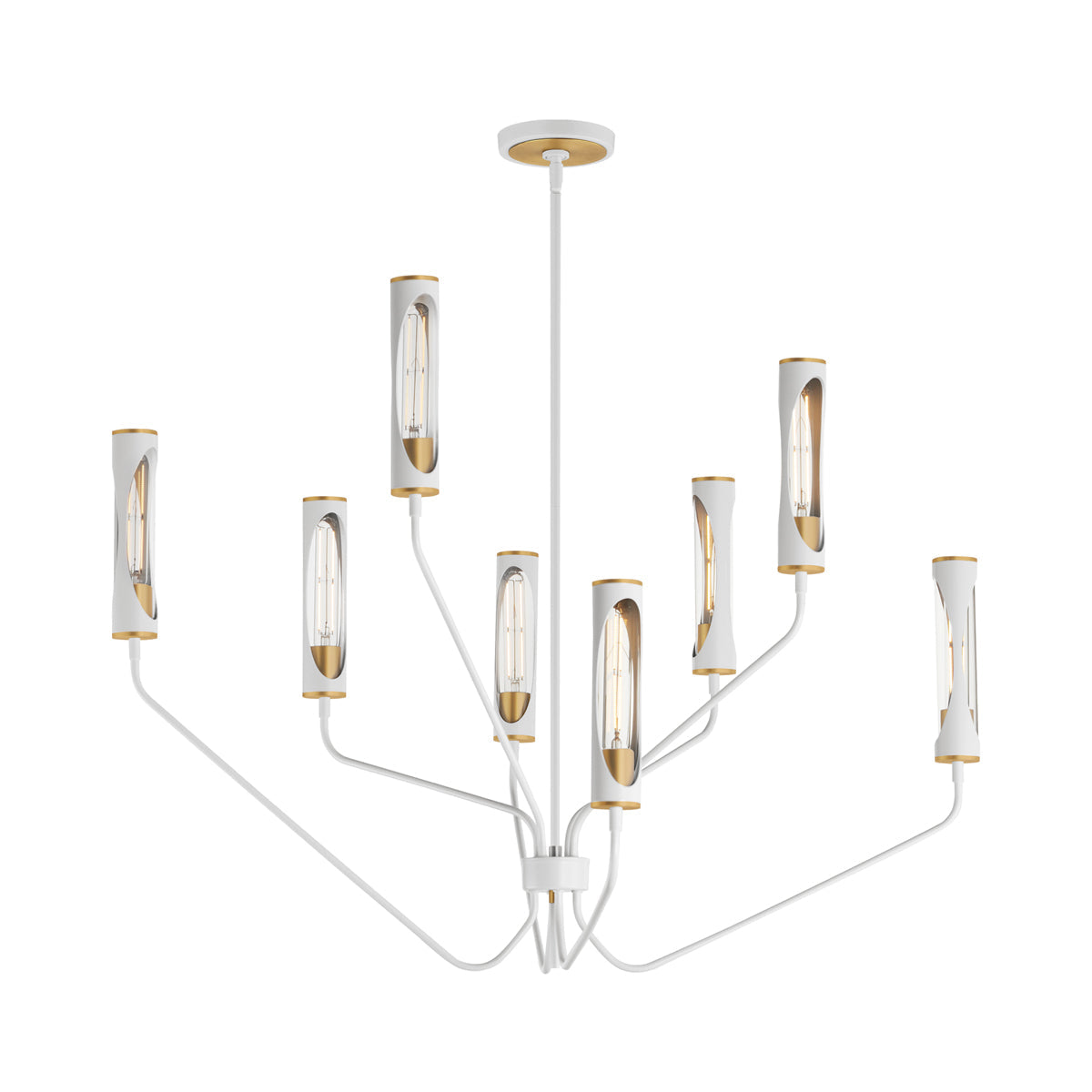 Regent Pendant Light in Light French Gray/Natural Aged Brass (8-Light).