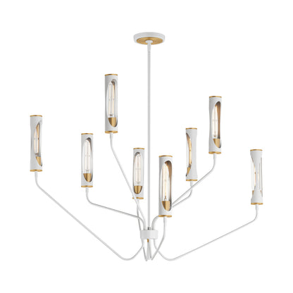 Regent Pendant Light in Light French Gray/Natural Aged Brass (8-Light).